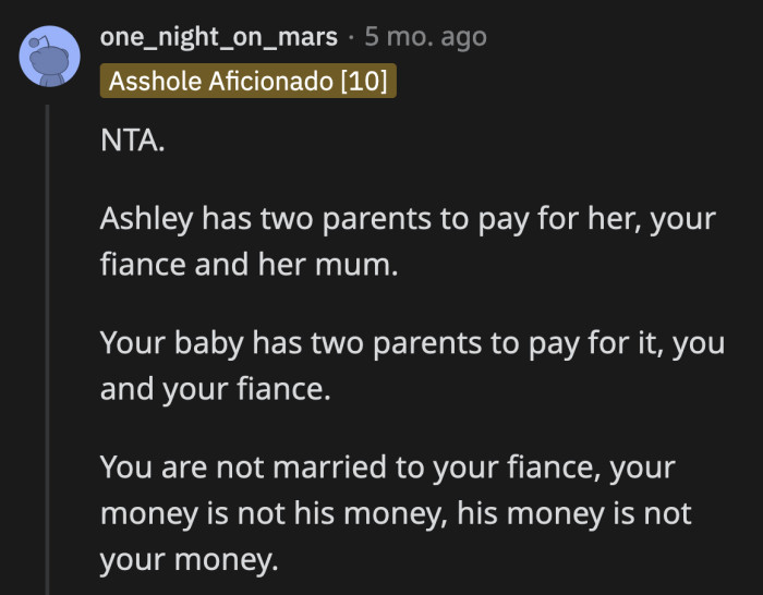 It's simple, really. Brian contributes to both of his daughters' college funds. OP contributes to her daughter's college fund. Ashley is not OP's daughter.