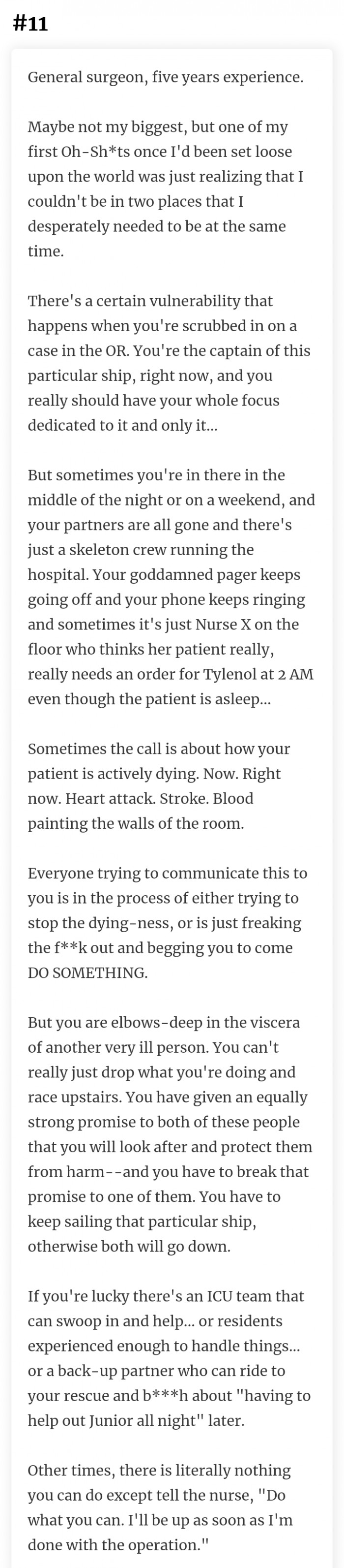 11. The dilemma of having to choose whose boat you will keep sailing.
