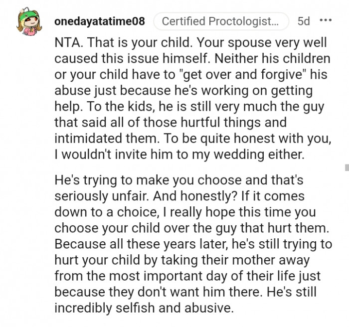 He's trying to make you choose