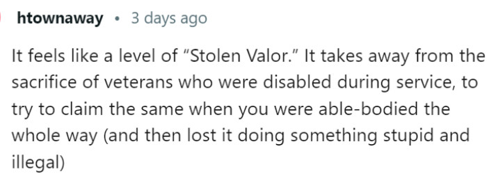 It takes away from the sacrifice of veterans...