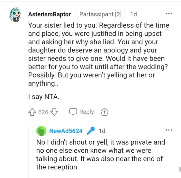 The OP Wasn't Yelling at Her or Anything