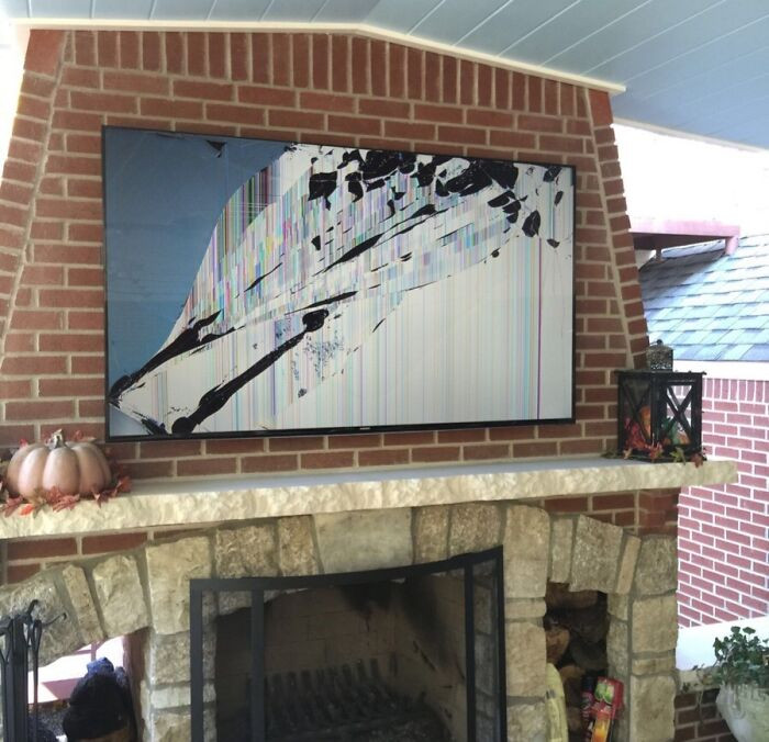"My uncle is out of town for a month and just got a new TV. Perfect opportunity for a little Photoshop prank. He bought it."
