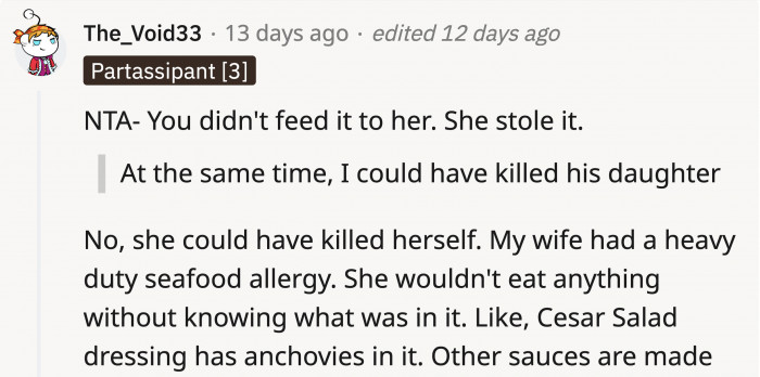 If OP is still doubting herself, someone provided their thoughts about the matter