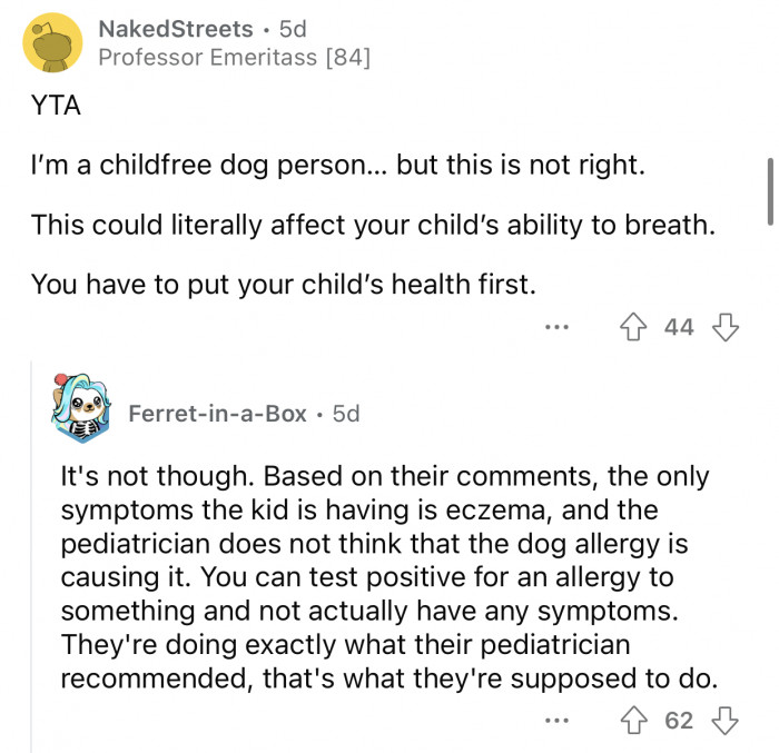 Even the pediatrician is not sure if the dogs are causing the allergies.