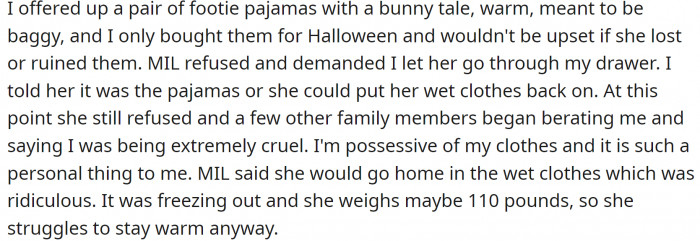 OP didn't want to give her anything expensive or anything to which OP was attached.