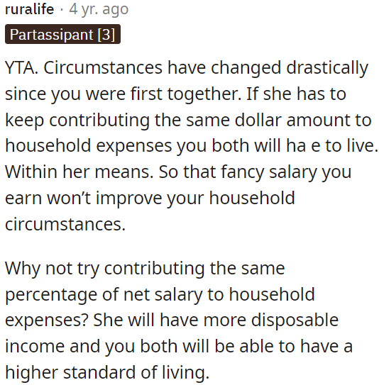 The situation has changed a lot since they first got together.