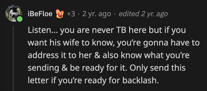 If OP truly wants Jack's wife to know about his predatory past, OP can address the letter to her.