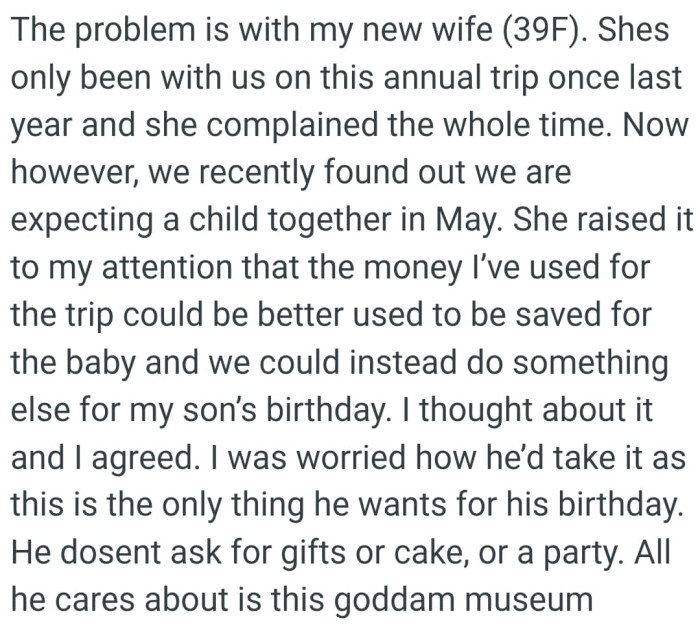 The money OP has used for the trip could be better saved and used for the baby