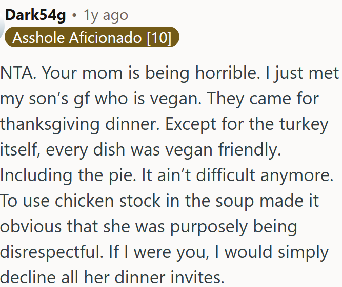 OP's mom is being horrible.