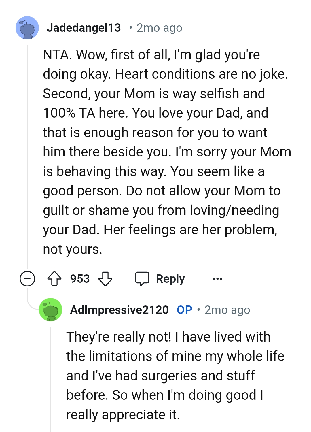 OP's mom shouldn't be behaving that way