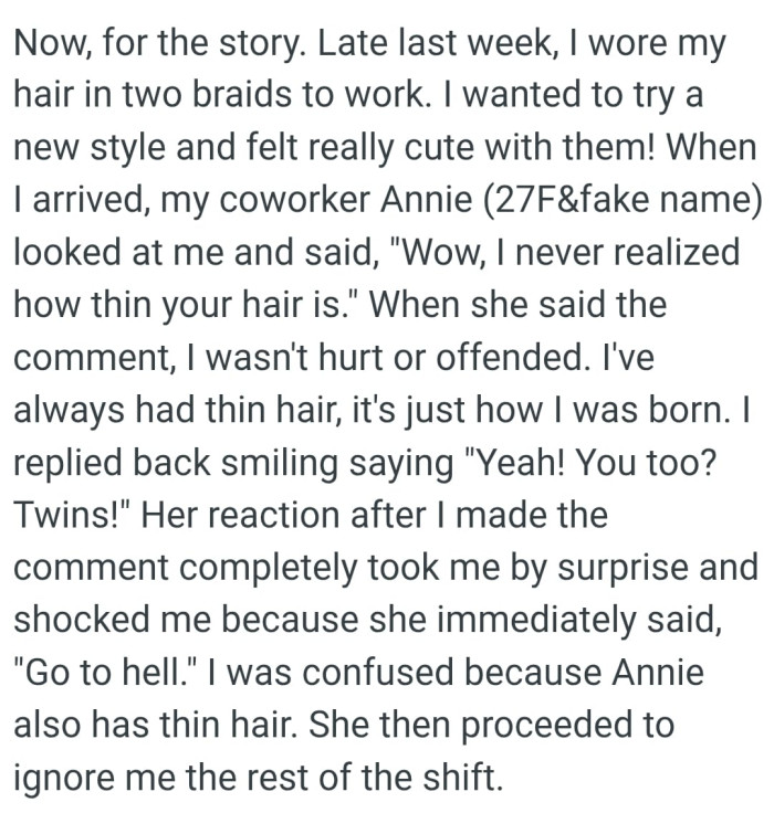 "I've always had thin hair"
