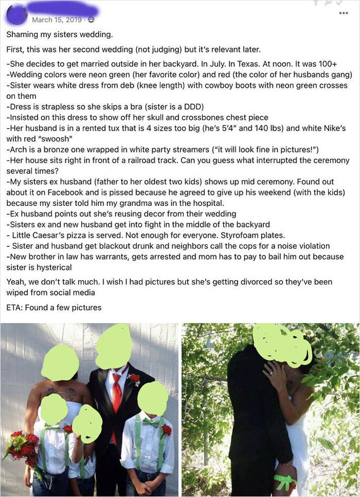 18. “Ran across this on a wedding shaming site, and it belongs here.”