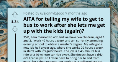 Sleep-Deprived Redditor Asks If He's Wrong to Set Boundaries with His Wife as He's Exhausted from Doing Most of Their Daily Duties