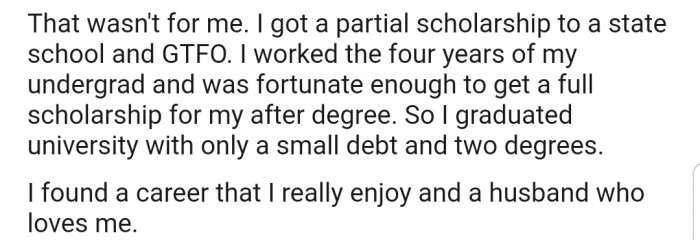 Finding a career that she enjoys and a loving husband was a breath of fresh air