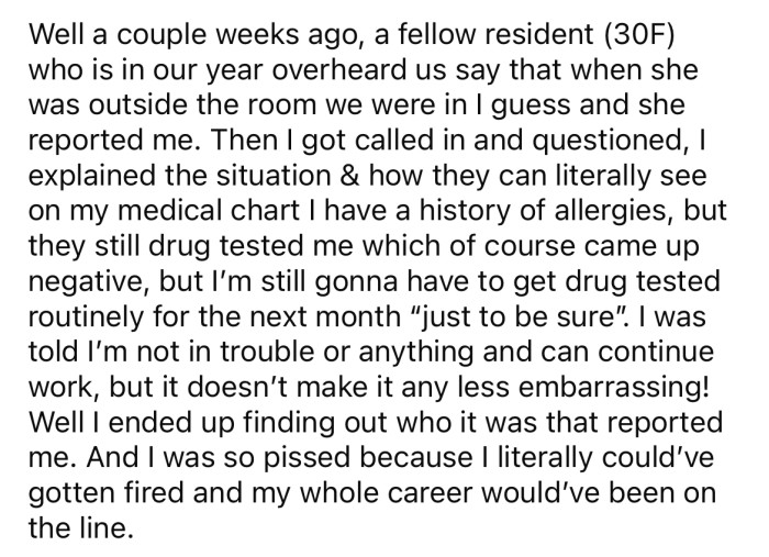 A few weeks ago, another coworker overheard the 