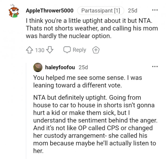 Calling the mom was hardly the nuclear option