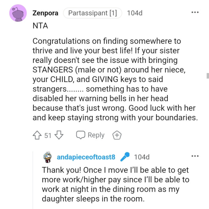 This Redditor congratulates the OP on finding somewhere to thrive