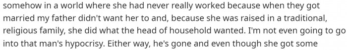She explains that it's not really her mom's fault, but basically, she wasn't raised in a world or situation that set her up for success.