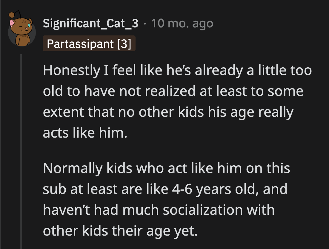 They said this could be the turning point for him to change his bad behavior.