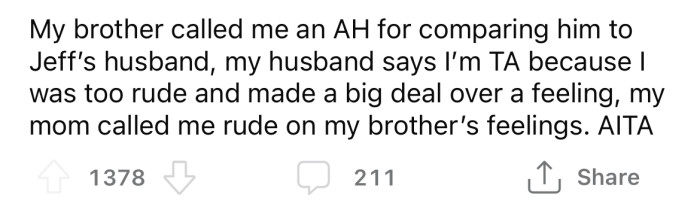 Now the OP is wondering if she is the a**hole here.