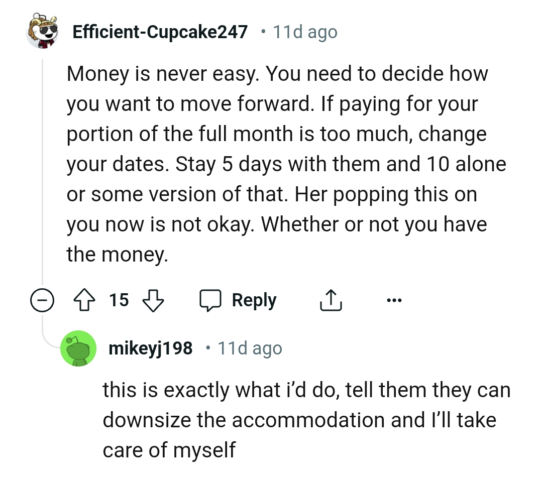 She should not be popping this on the OP