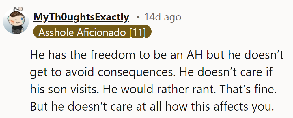 He can rant all he wants, but dodging consequences doesn't fly—especially when family is involved.