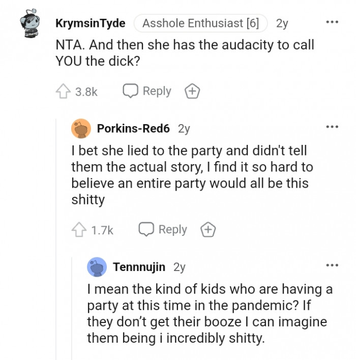 She did not tell them the actual story