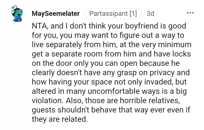 Guests should never behave that way.