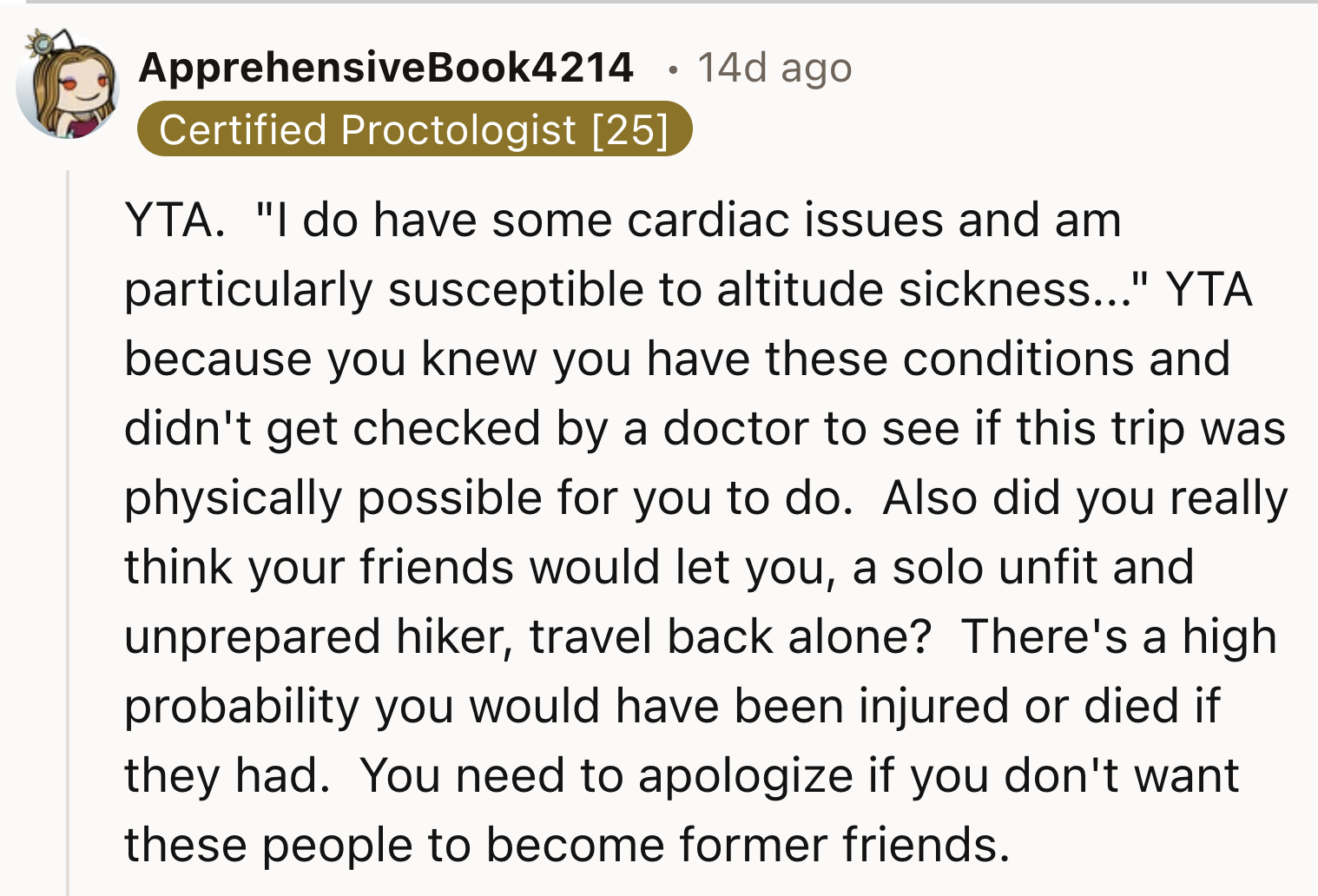OP shouldn't have signed up in the first place