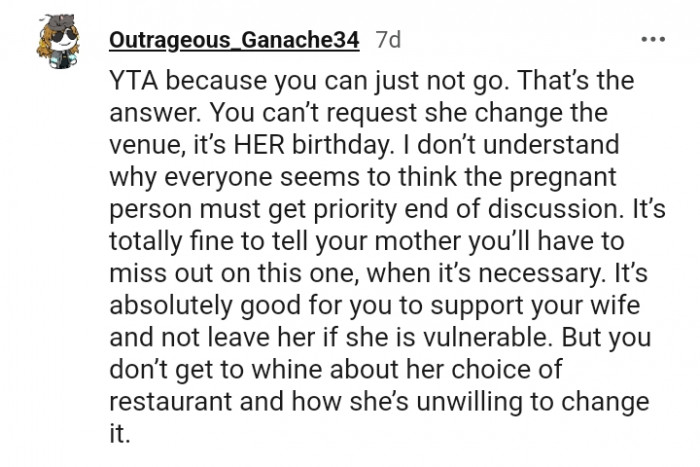 It's good for you to support your wife