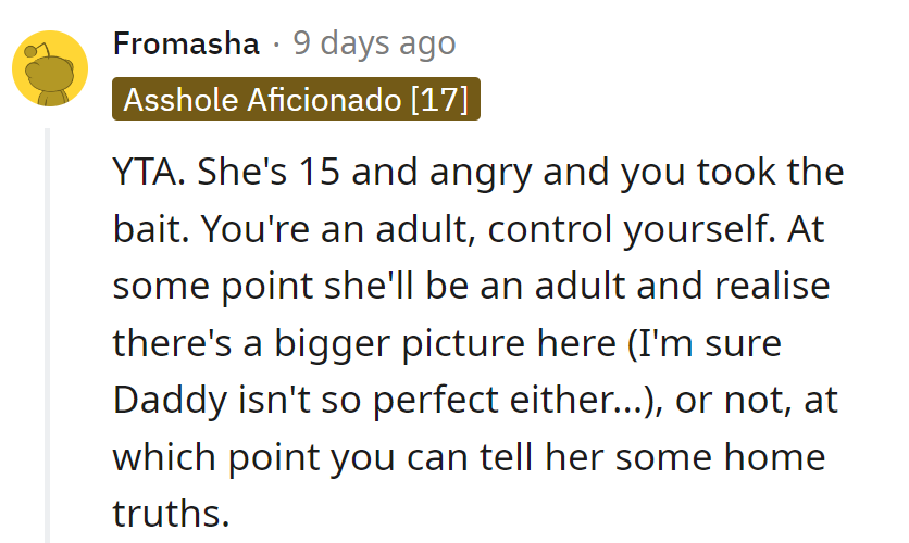 Time to weather the storm with some adult grace and a sprinkle of home truths.