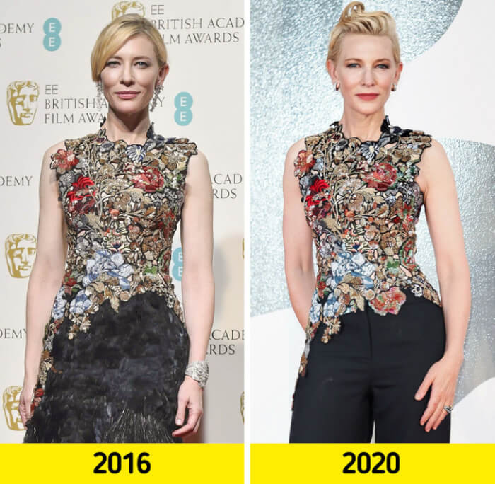 5. Cate Blanchett’s chic shirt looks just as good with a skirt as it does with pants.