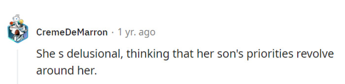 In her alternate reality, she's the sun and everything orbits around her.