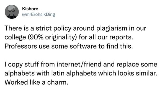 2. Replacing some letters with Latin alphabets