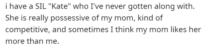 Apparently, OP and her SIL have gotten along