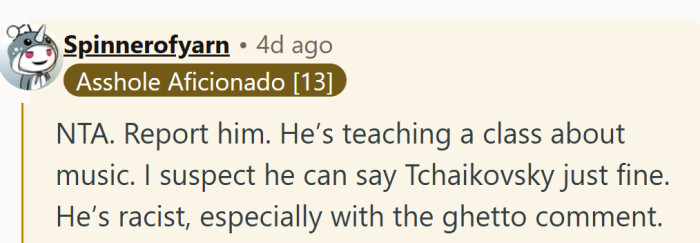 The irony wasn’t lost on anyone—he can pronounce Tchaikovsky, but not Da’Kaleah.