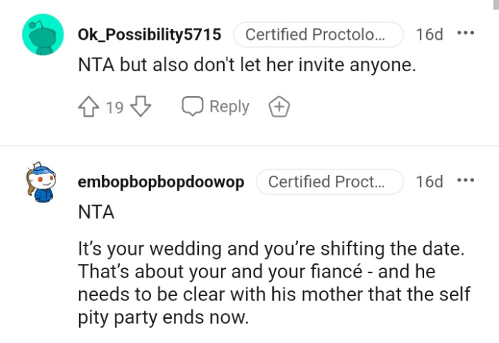 It's the OP's wedding, and she has every right to shift the date