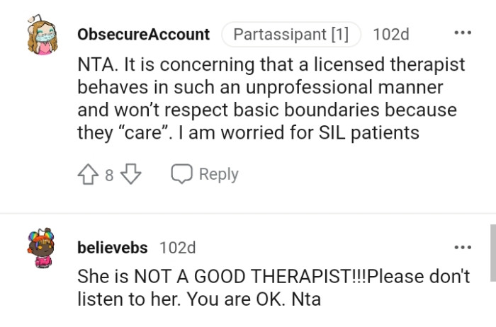 She's not a good therapist