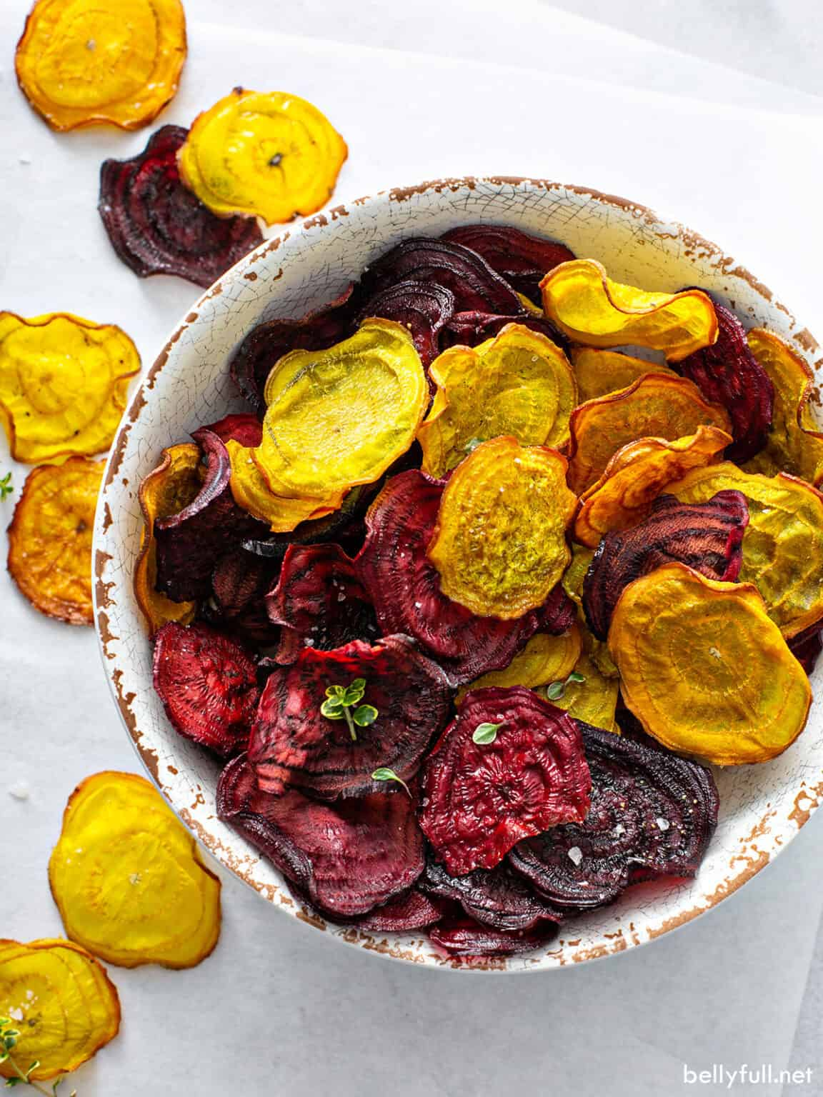 18. Beet Chips: A colorful crunch that's as bold in flavor as it is in color.
