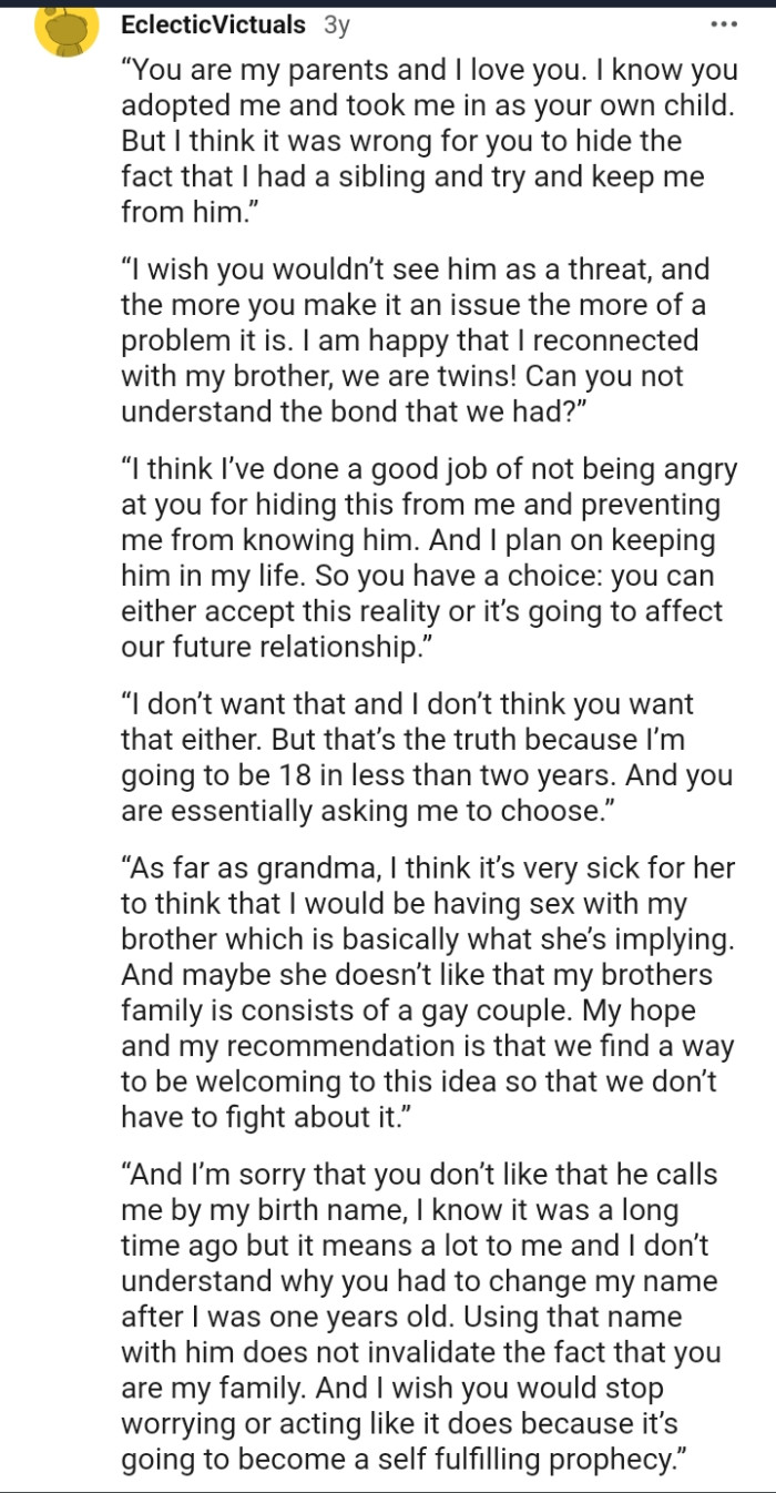This Redditor pens down what the OP can tell her parents