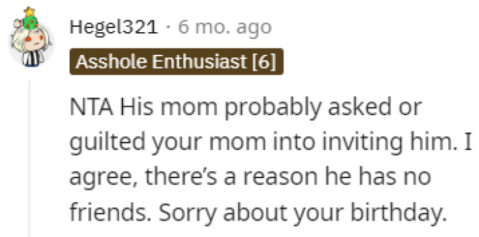 No friends for a reason