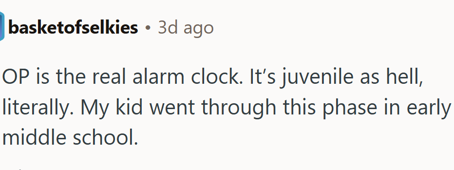 OP is the real alarm clock here
