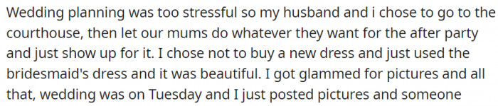 Wedding planning was so stressful, so we chose the court