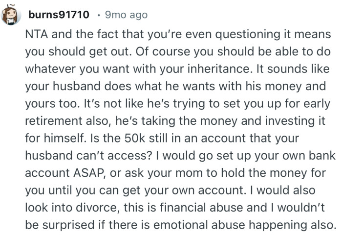 “It’s not like he’s trying to set you up for early retirement also, he’s taking the money and investing it for himself.”