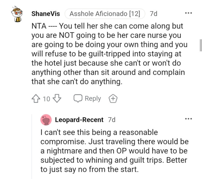 She can't or won't do anything