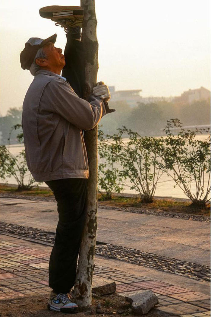 4. Morning stretch on West Lake