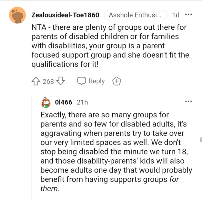 She doesn't fit the qualifications for it