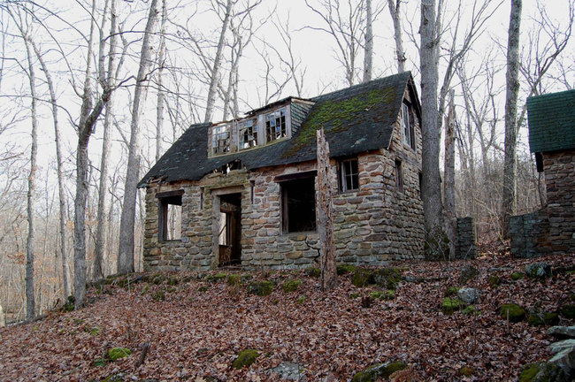 The smaller structure next to the main house was completely caved in