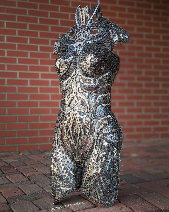 16. Bicycle Chain Sculpture, by Me