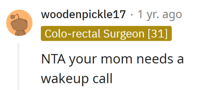 Someone get Mom a rooster; it's time for a wake-up call!